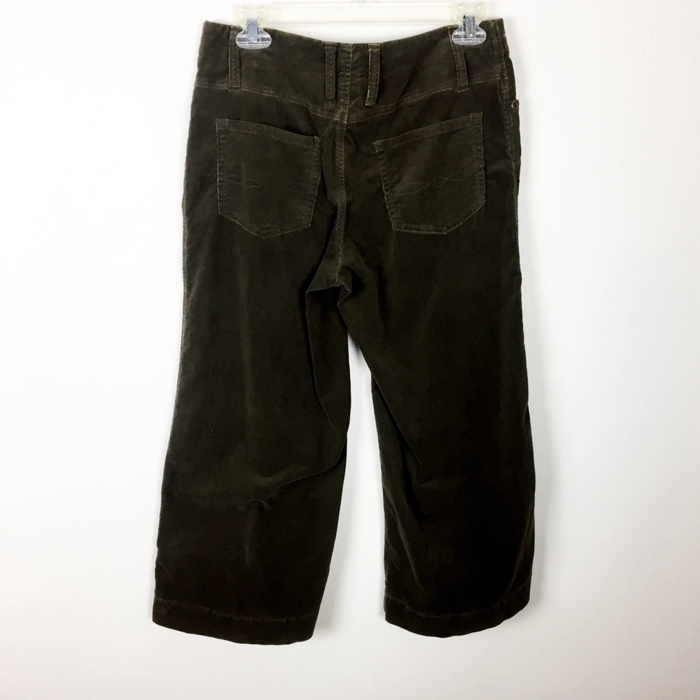 CABI Brown Olive Wide Leg Cropped Pants Size 6 - Picture 4 of 4